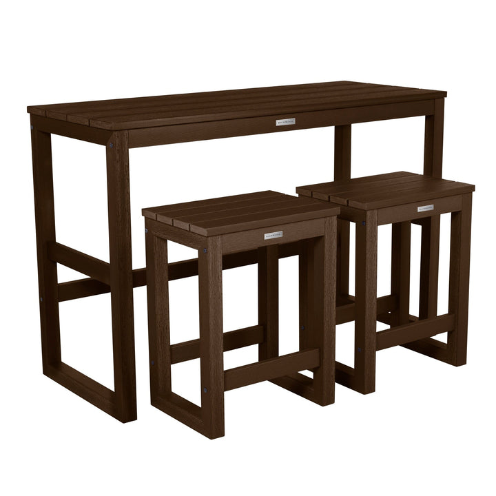 Monroe Modern Counter Height Balcony 3pc Set Dining Highwood USA Weathered Acorn