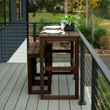 Monroe Modern Counter Height Balcony 3pc Set Dining Highwood USA