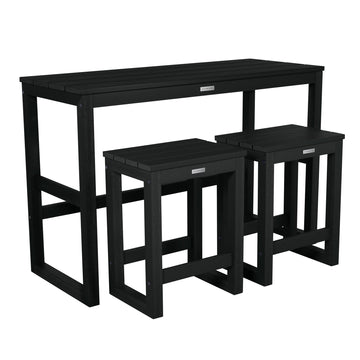 Monroe Modern Counter Height Balcony 3pc Set Dining Highwood USA Black