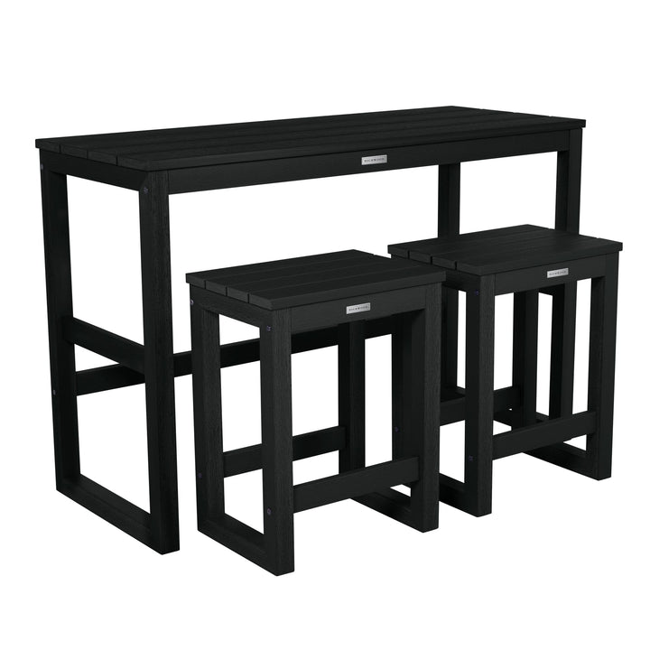 Monroe Modern Counter Height Balcony 3pc Set Dining Highwood USA Black