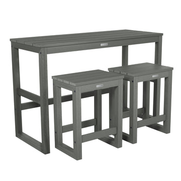 Monroe Modern Counter Height Balcony 3pc Set Dining Highwood USA Coastal Teak
