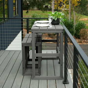 Monroe Modern Counter Height Balcony 3pc Set Dining Highwood USA