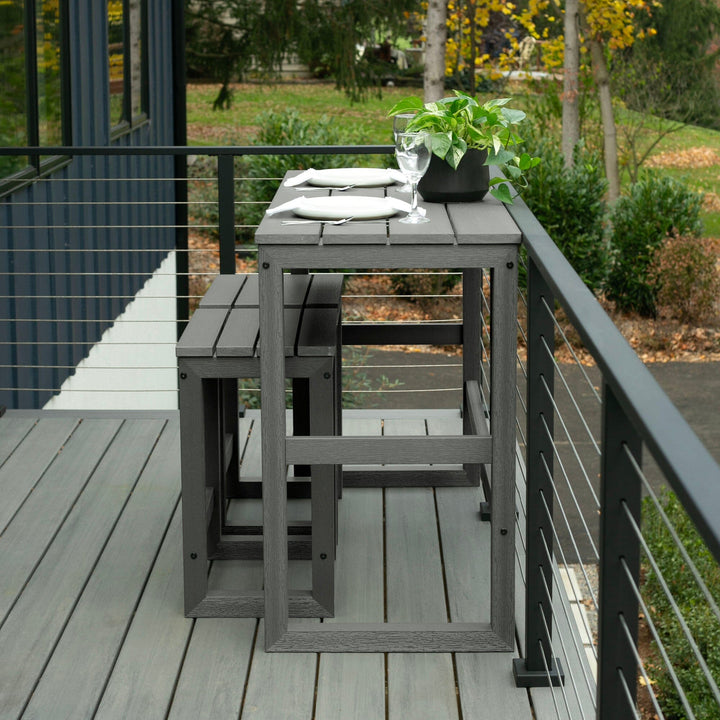 Monroe Modern Counter Height Balcony 3pc Set Dining Highwood USA