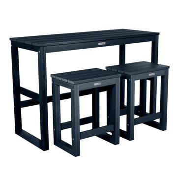 Monroe Modern Counter Height Balcony 3pc Set Dining Highwood USA Federal Blue