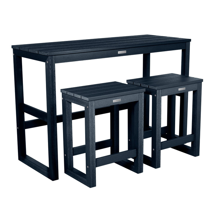 Monroe Modern Counter Height Balcony 3pc Set Dining Highwood USA Federal Blue