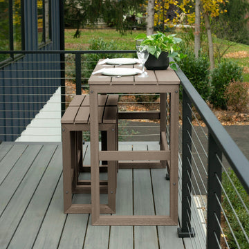 Monroe Modern Counter Height Balcony 3pc Set Dining Highwood USA