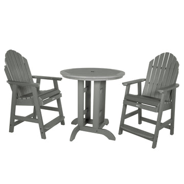 Hamilton 3pc 36in Round Dining Set - Counter Height Dining Highwood USA Coastal Teak