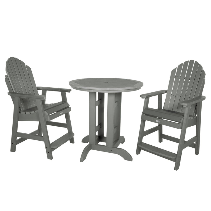 Hamilton 3pc 36in Round Dining Set - Counter Height Dining Highwood USA Coastal Teak
