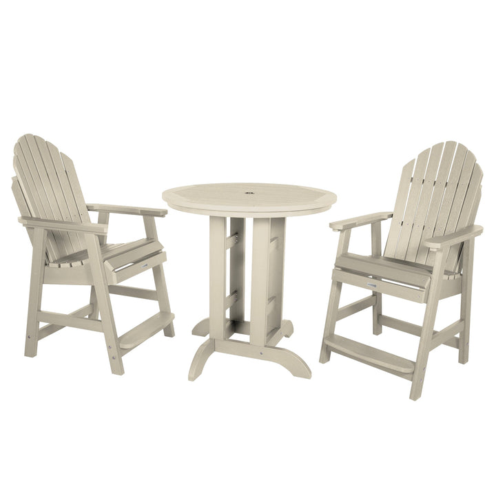 Hamilton 3pc 36in Round Dining Set - Counter Height Dining Highwood USA Whitewash