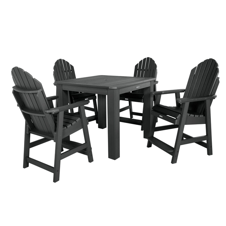 Hamilton 5pc Square Dining Set 42in x 42in - Counter Height Dining Highwood USA Black
