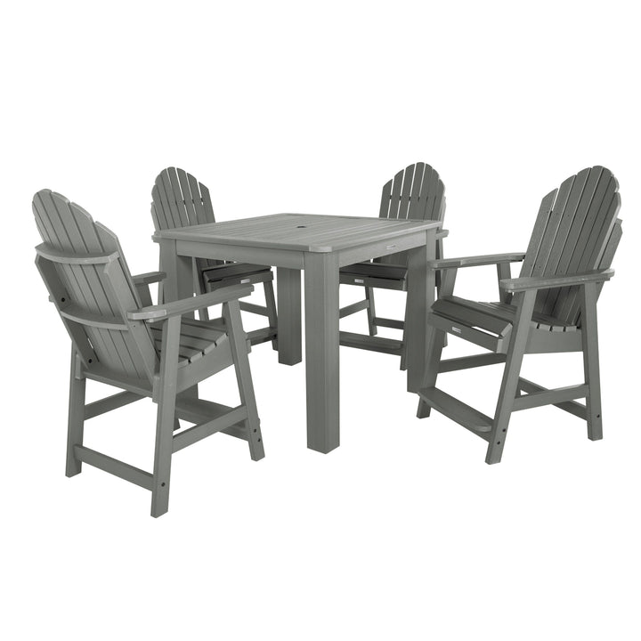 Hamilton 5pc Square Dining Set 42in x 42in - Counter Height Dining Highwood USA Coastal Teak