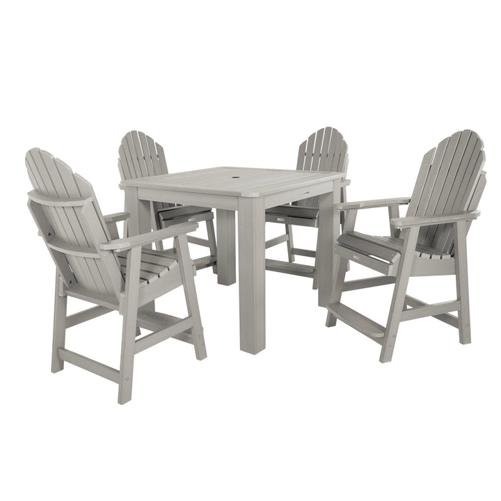 Hamilton 5pc Square Dining Set 42in x 42in - Counter Height Dining Highwood USA Harbor Gray