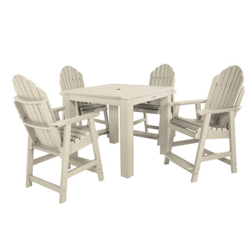 Hamilton 5pc Square Dining Set 42in x 42in - Counter Height Dining Highwood USA Whitewash