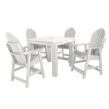 Hamilton 5pc Square Dining Set 42in x 42in - Counter Height Dining Highwood USA White