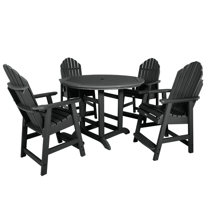 Hamilton 5pc 48in Round Dining Set - Counter Height Dining Highwood USA Black