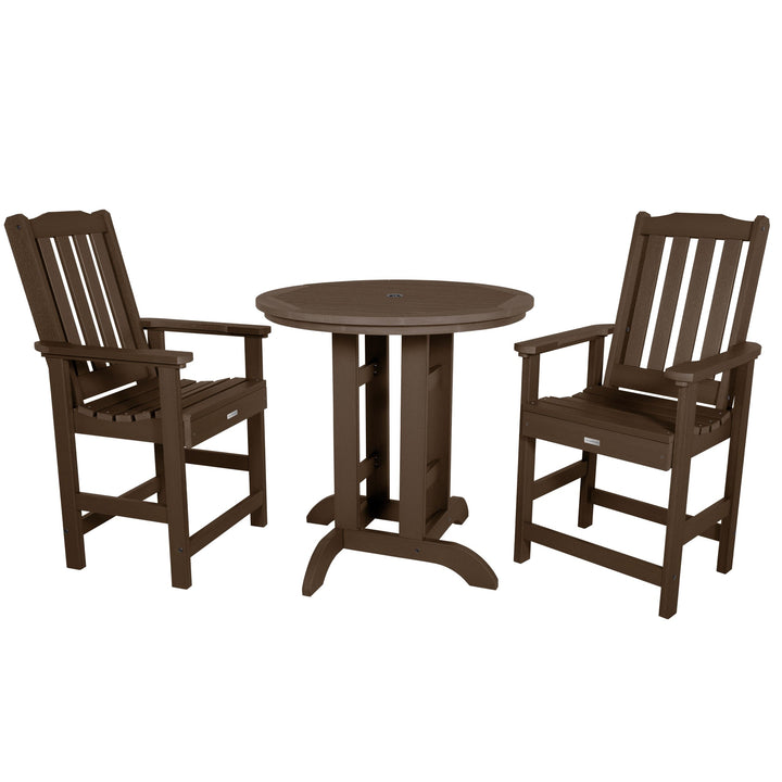 Lehigh 3pc 36in Round Dining Set - Counter Height Dining Highwood USA Weathered Acorn