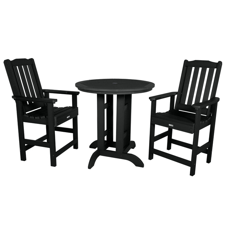 Lehigh 3pc 36in Round Dining Set - Counter Height Dining Highwood USA Black