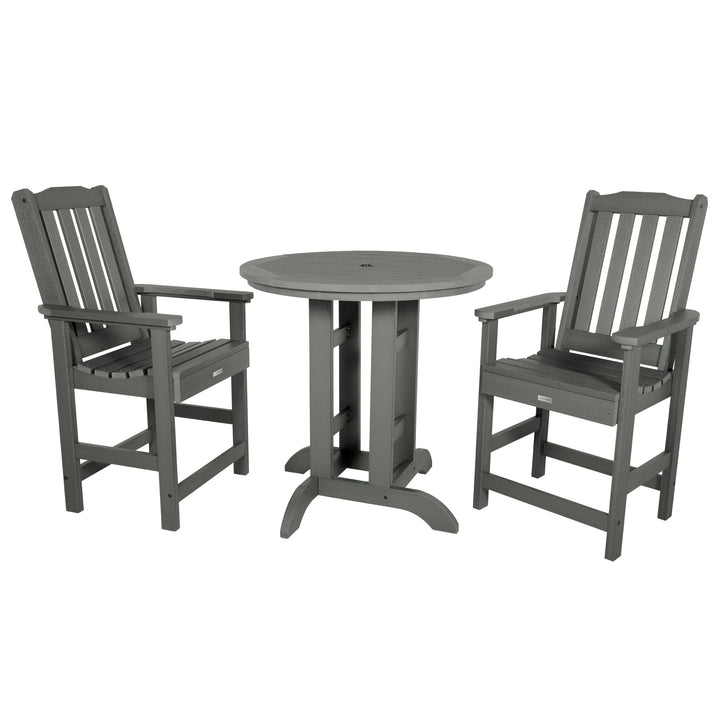 Lehigh 3pc 36in Round Dining Set - Counter Height Dining Highwood USA Coastal Teak