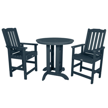 Lehigh 3pc 36in Round Dining Set - Counter Height Dining Highwood USA Federal Blue