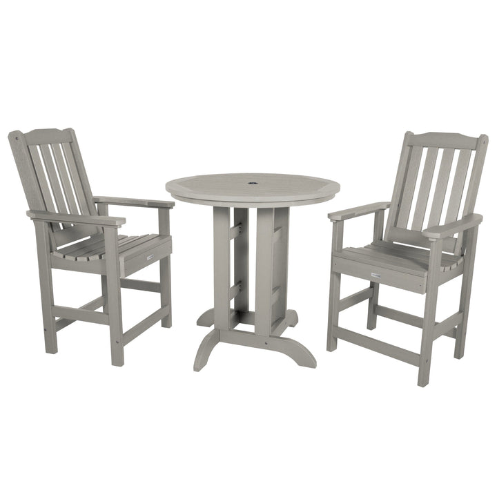 Lehigh 3pc 36in Round Dining Set - Counter Height Dining Highwood USA Harbor Gray