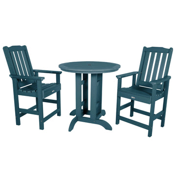 Lehigh 3pc 36in Round Dining Set - Counter Height Dining Highwood USA Nantucket Blue
