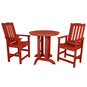 Lehigh 3pc 36in Round Dining Set - Counter Height Dining Highwood USA Rustic Red