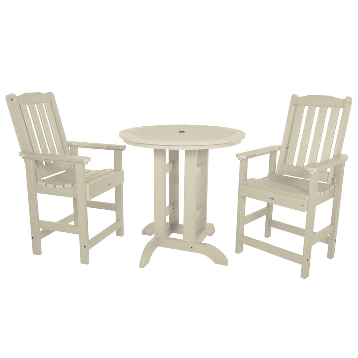 Lehigh 3pc 36in Round Dining Set - Counter Height Dining Highwood USA Whitewash