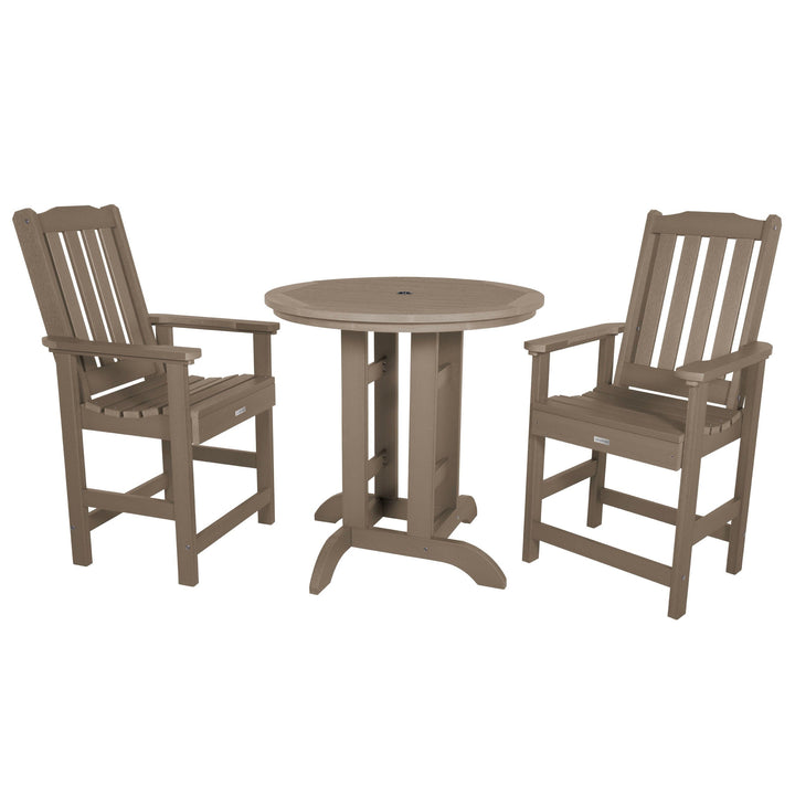 Lehigh 3pc 36in Round Dining Set - Counter Height Dining Highwood USA Woodland Brown