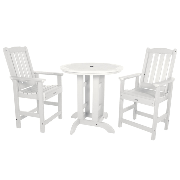 Lehigh 3pc 36in Round Dining Set - Counter Height Dining Highwood USA White