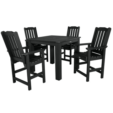 Lehigh 5pc Square Dining Set 42in x 42in - Counter Height Dining Highwood USA Black