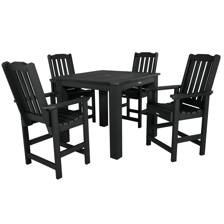 Lehigh 5pc Square Dining Set 42in x 42in - Counter Height Dining Highwood USA Black