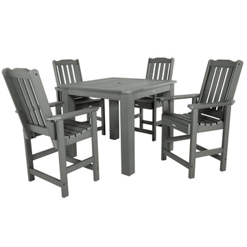 Lehigh 5pc Square Dining Set 42in x 42in - Counter Height Dining Highwood USA Coastal Teak