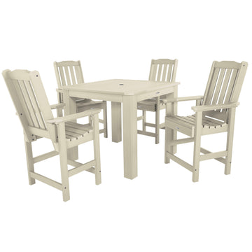 Lehigh 5pc Square Dining Set 42in x 42in - Counter Height Dining Highwood USA Whitewash