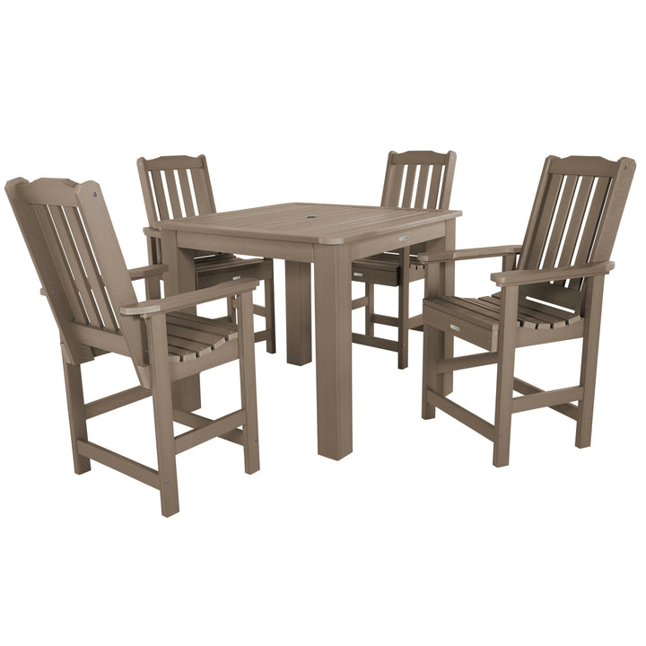 Lehigh 5pc Square Dining Set 42in x 42in - Counter Height Dining Highwood USA Woodland Brown