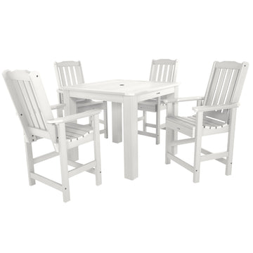 Lehigh 5pc Square Dining Set 42in x 42in - Counter Height Dining Highwood USA White