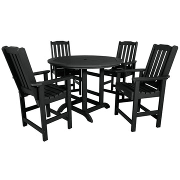 Lehigh 5pc 48in Round Dining Set - Counter Height Dining Highwood USA Black