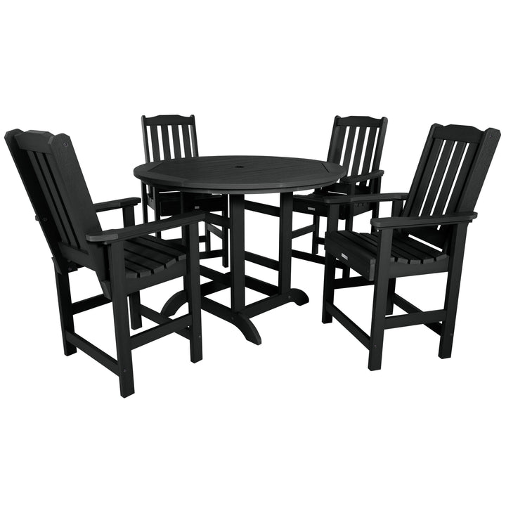 Lehigh 5pc 48in Round Dining Set - Counter Height Dining Highwood USA Black