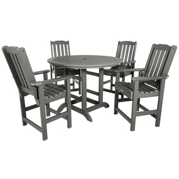 Lehigh 5pc 48in Round Dining Set - Counter Height Dining Highwood USA Coastal Teak