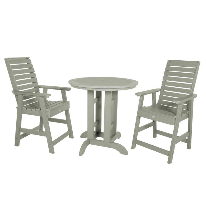 Weatherly 3pc 36in Round Dining Set - Counter Height Dining Highwood USA Eucalyptus