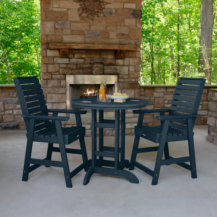 Weatherly 3pc 36in Round Dining Set - Counter Height Dining Highwood USA