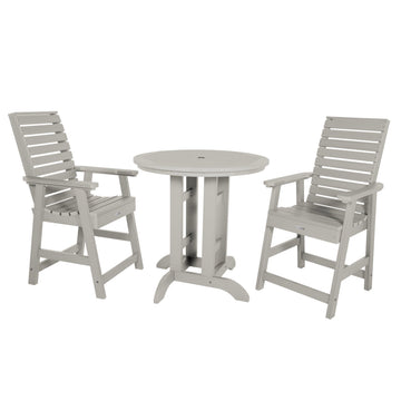Weatherly 3pc 36in Round Dining Set - Counter Height Dining Highwood USA Harbor Gray