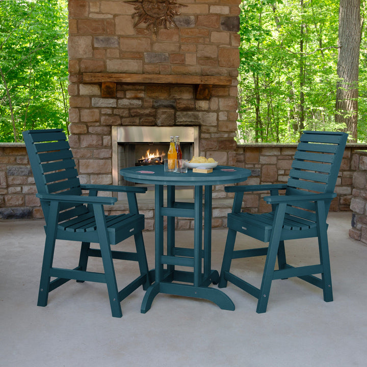 Weatherly 3pc 36in Round Dining Set - Counter Height Dining Highwood USA