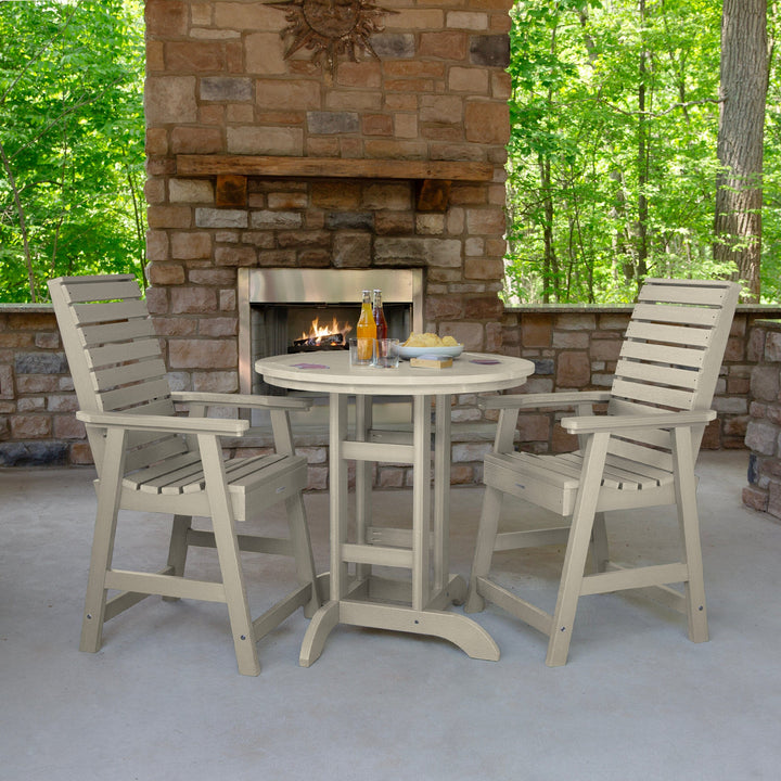 Weatherly 3pc 36in Round Dining Set - Counter Height Dining Highwood USA