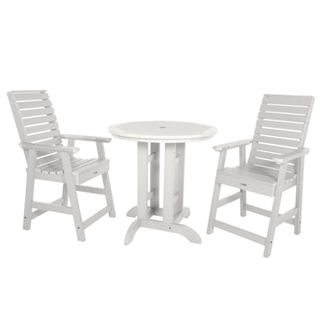 Weatherly 3pc 36in Round Dining Set - Counter Height Dining Highwood USA White
