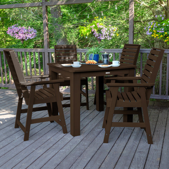 Weatherly 5pc Square Dining Set 42in x 42in- Counter Height Dining Highwood USA