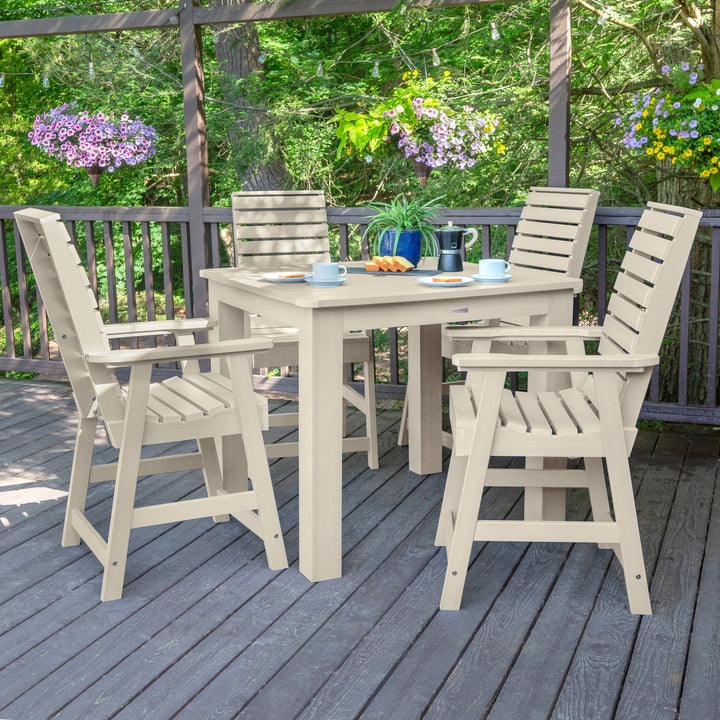 Weatherly 5pc Square Dining Set 42in x 42in- Counter Height Dining Highwood USA