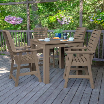 Weatherly 5pc Square Dining Set 42in x 42in- Counter Height Dining Highwood USA