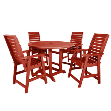 Weatherly 5pc 48in Round Dining Set - Counter Height Dining Highwood USA Rustic Red