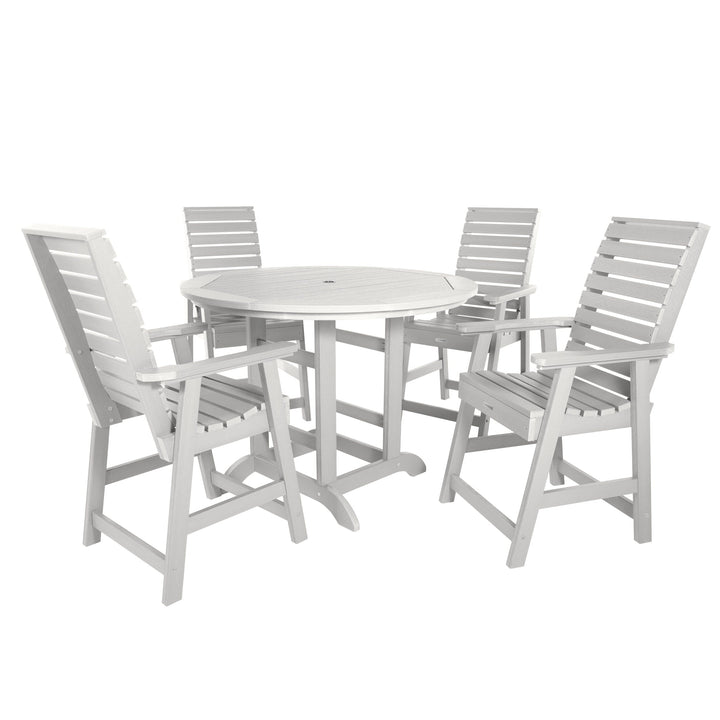 Weatherly 5pc 48in Round Dining Set - Counter Height Dining Highwood USA White