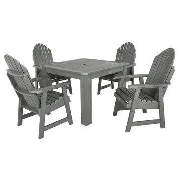 Hamilton 5pc Square Dining Set 42in x 42in - Dining Height Dining Highwood USA Coastal Teak